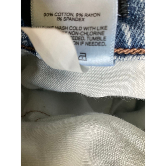 Express Women's High Rise Straight Crop Jeans 18 S Light Wash Raw Hem - Picture 4 of 6